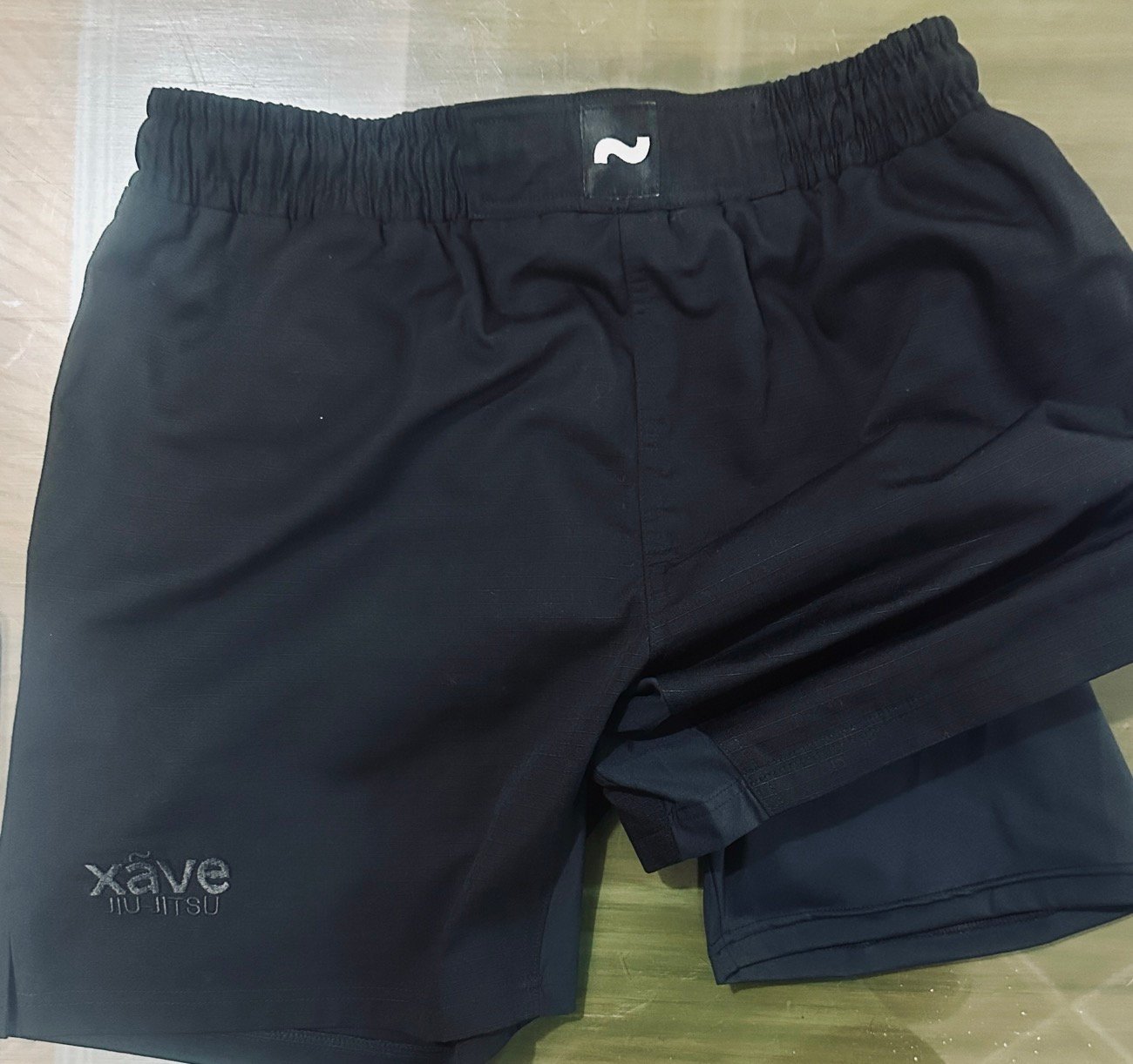 Custom no-gi grappling shorts with a built-in inner short, made by Special Sporting